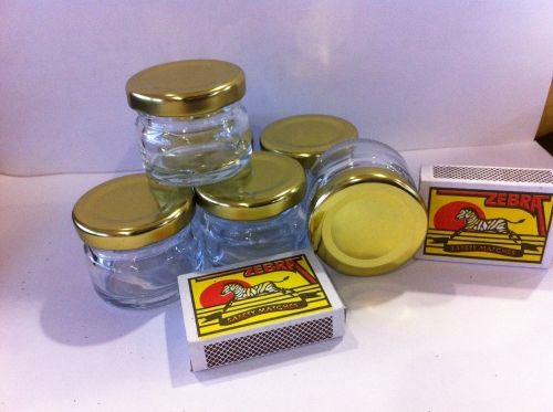 100 PIECES BhBp empty jars 25 ml. golden caps TO 43 mm