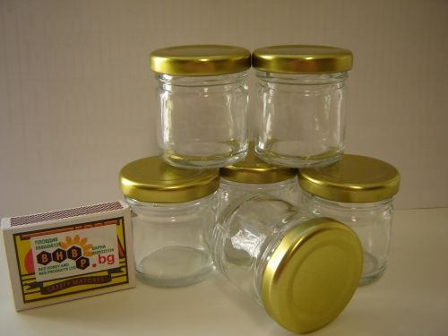 1 PIECE BhBp empty jar with golden cap TO 43 mm / 40 ml /