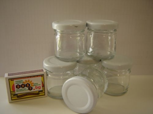 10 PIECES BhBp empty jars with white caps TO 43 mm / 40 ml /