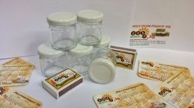 25 PIECES BhBp empty jars with white caps TO 43 mm / 40 ml /