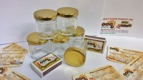 50 PIECES BhBp empty jars with golden caps TO 43 mm / 40 ml /
