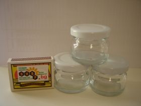 1 PIECE BhBp empty jar 25 ml with white cap TO 43 mm